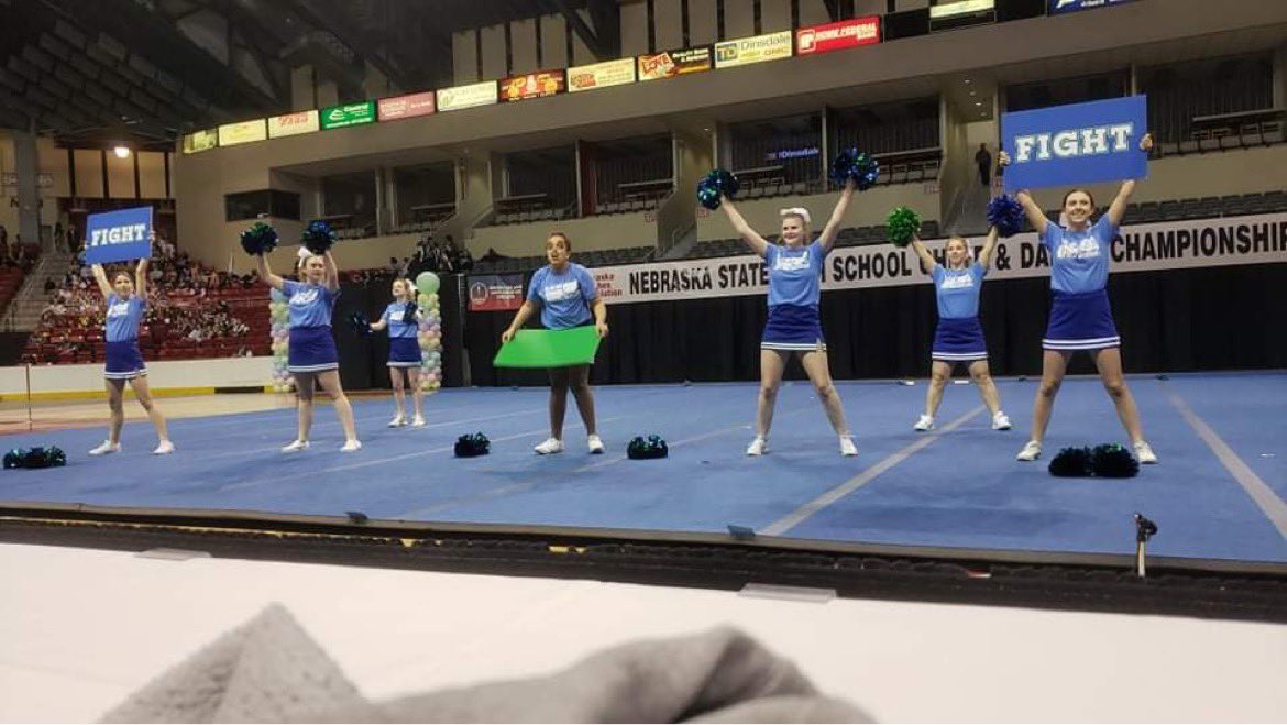 MNHSUnified's tweet photo. Our Unified Cheer team performed at the state cheer and dance competition in Grand Island on Thursday. Awesome job, ladies! #ChooseToInclude @MillardNorthHS @MNHSActivities @MillardPS https://t.co/InY5eAlbpN