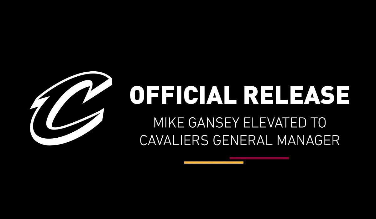 cavs's tweet photo. OFFICIAL: #Cavs elevate Mike Gansey to General Manager and announce three additional basketball operations promotions.

DETAILS: https://t.co/GHWg8Mpjjf https://t.co/WWvkizRfds