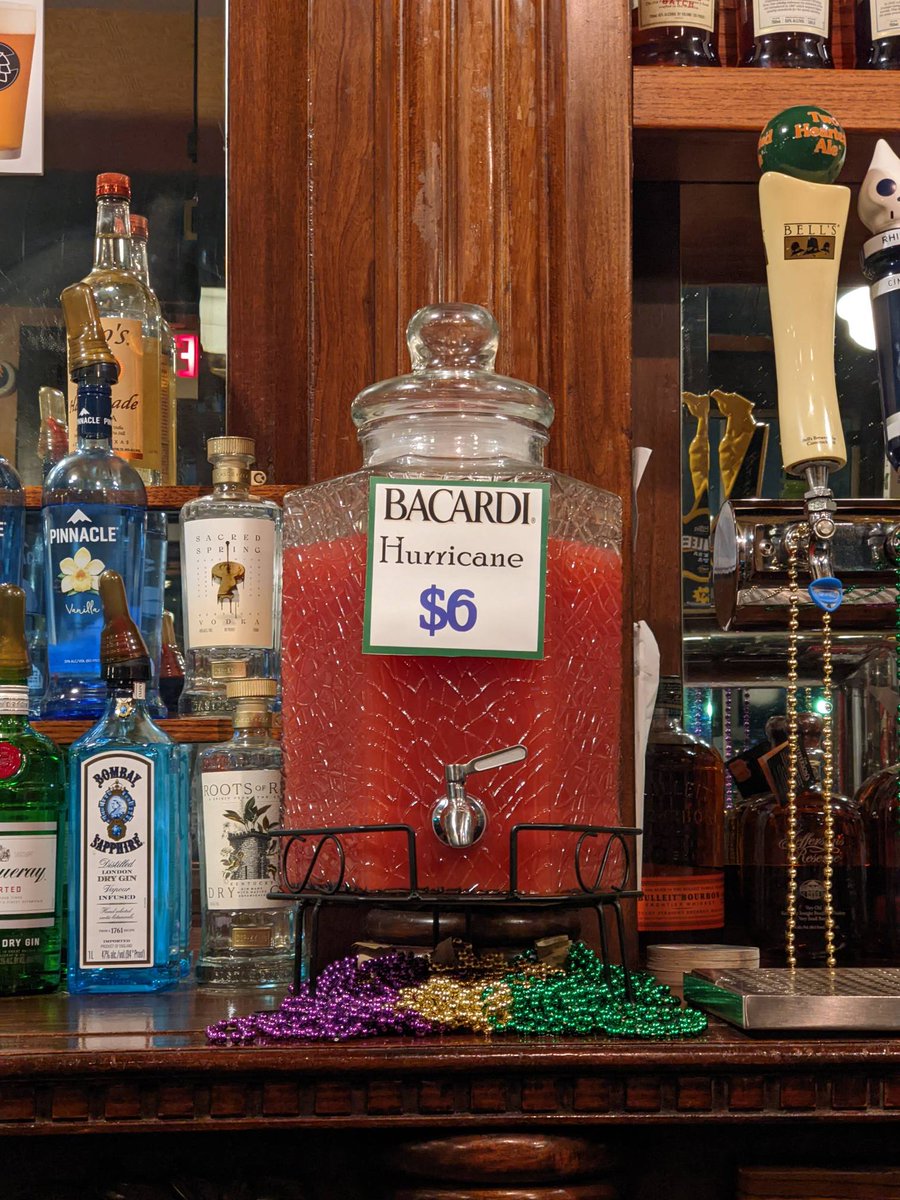 Mardi Gras is taking over! All week $6 hurricanes!