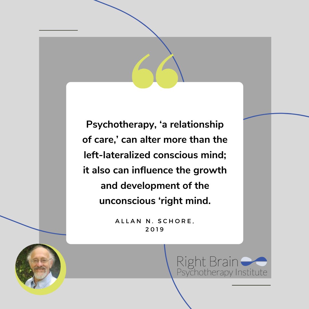 allanschore's tweet photo. Psychotherapy, ‘a relationship of care,’ can alter more than the left-lateralized conscious mind; it also can influence the growth and development of the unconscious ‘right mind.

Sign up to our Masterclass: https://t.co/1mmcm1RSqr

#rightbrainpsychotherapy #coregulation https://t.co/de7lfR7TL0