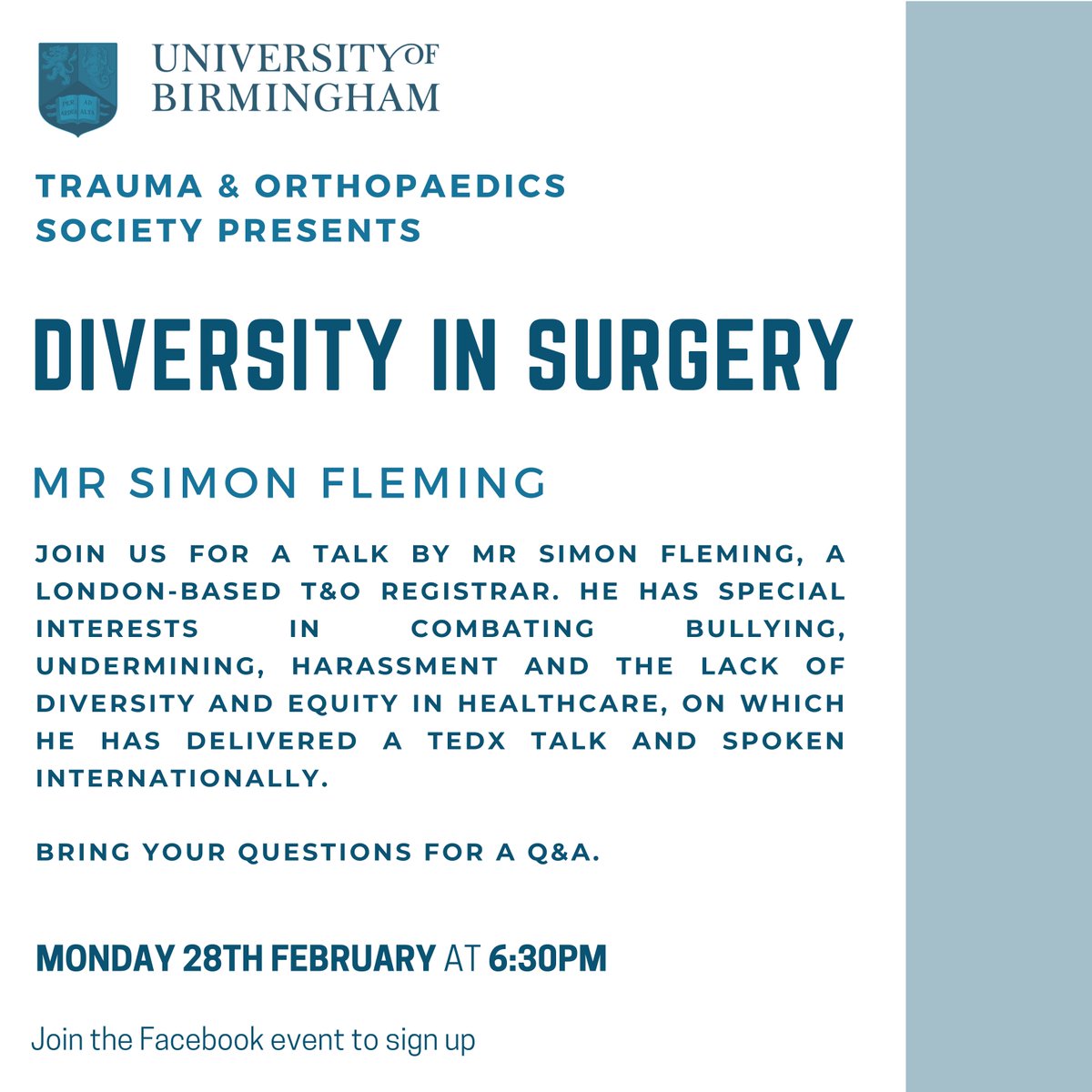 University of Birmingham T&O Society tweet media