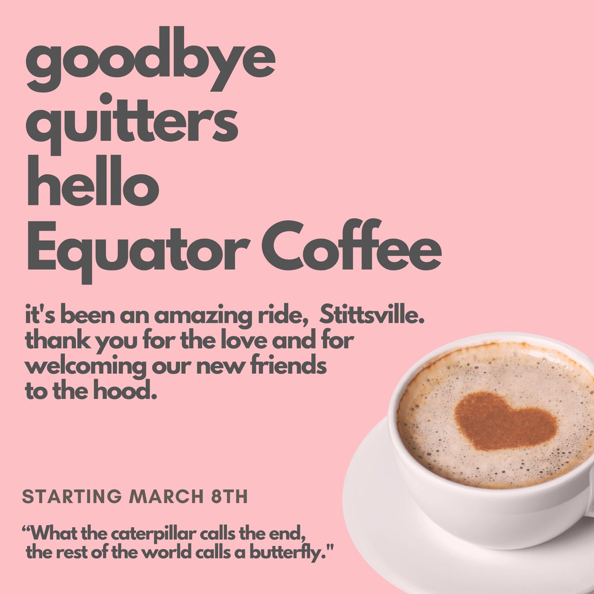 Yes, I'm quitting quitters.