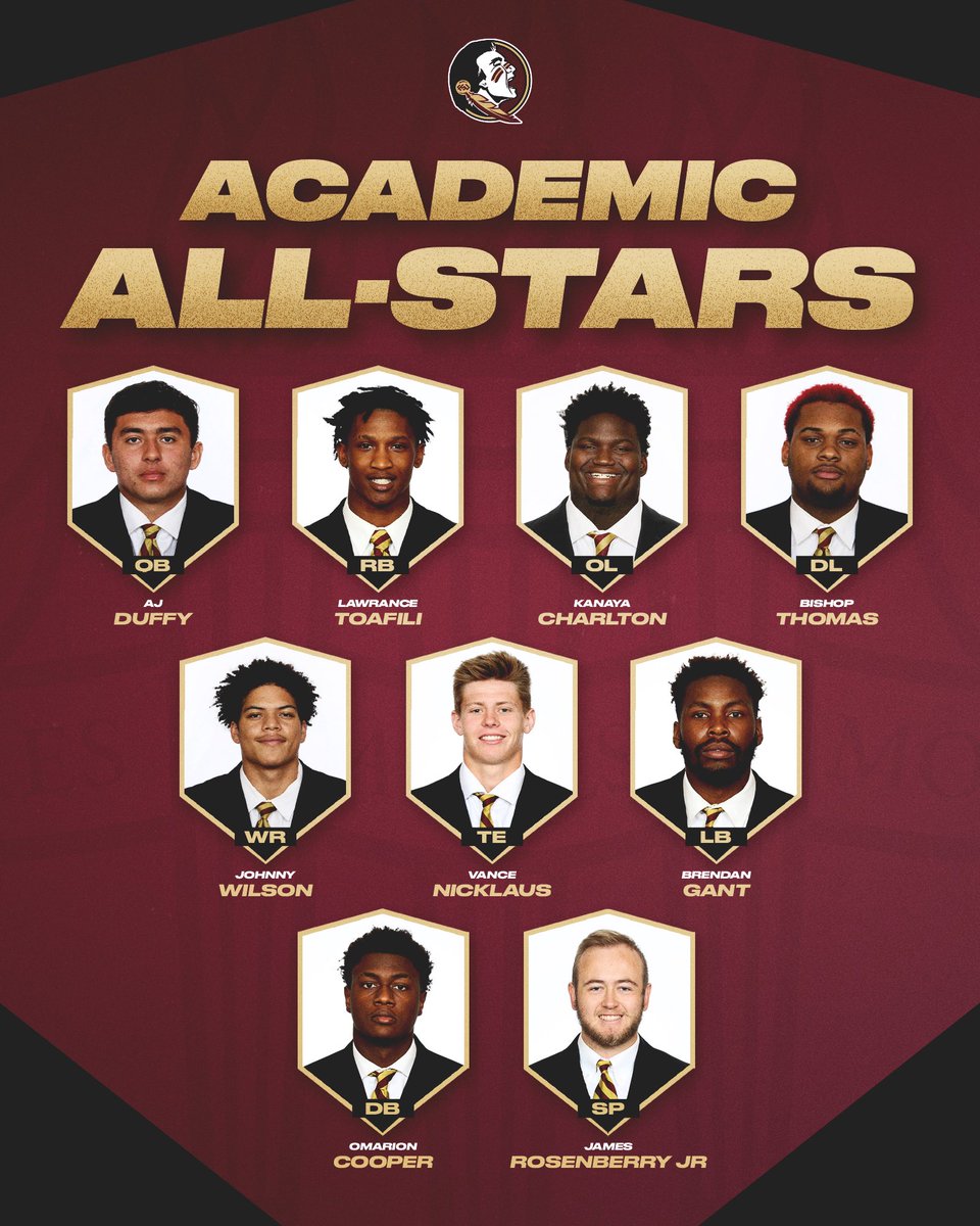 Congratulations to this week’s academic all-stars #NoleFamily | #KeepCLIMBing