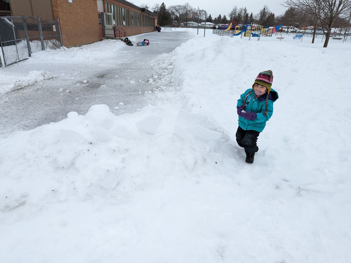 Mister_McLean's tweet photo. Making great use of the icy layer atop the snow this morning! We made Stegosaurus plates and a little nest/fort out of them! Gotta be creative to enjoy this Canadian weather! Way to go everyone! π
βοΈ @OLPeaceOCSB #ocsbKindergarten #NatureIsAClassroom https://t.co/oLjGCg2iYD
