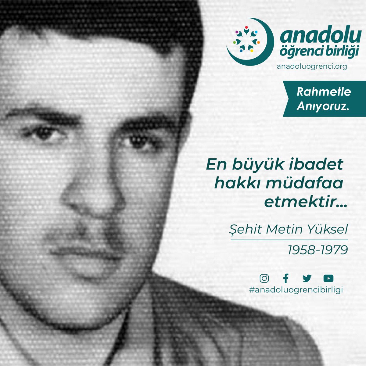 Aöb Kahramanmaraş (@aobkmaras46) on Twitter photo Şehadetinin 43. yılında Metin Yüksel’i rahmetle anıyoruz. 
#metinyueksel Şehadetinin 43. yılında Metin Yüksel’i rahmetle anıyoruz. 
#metinyueksel