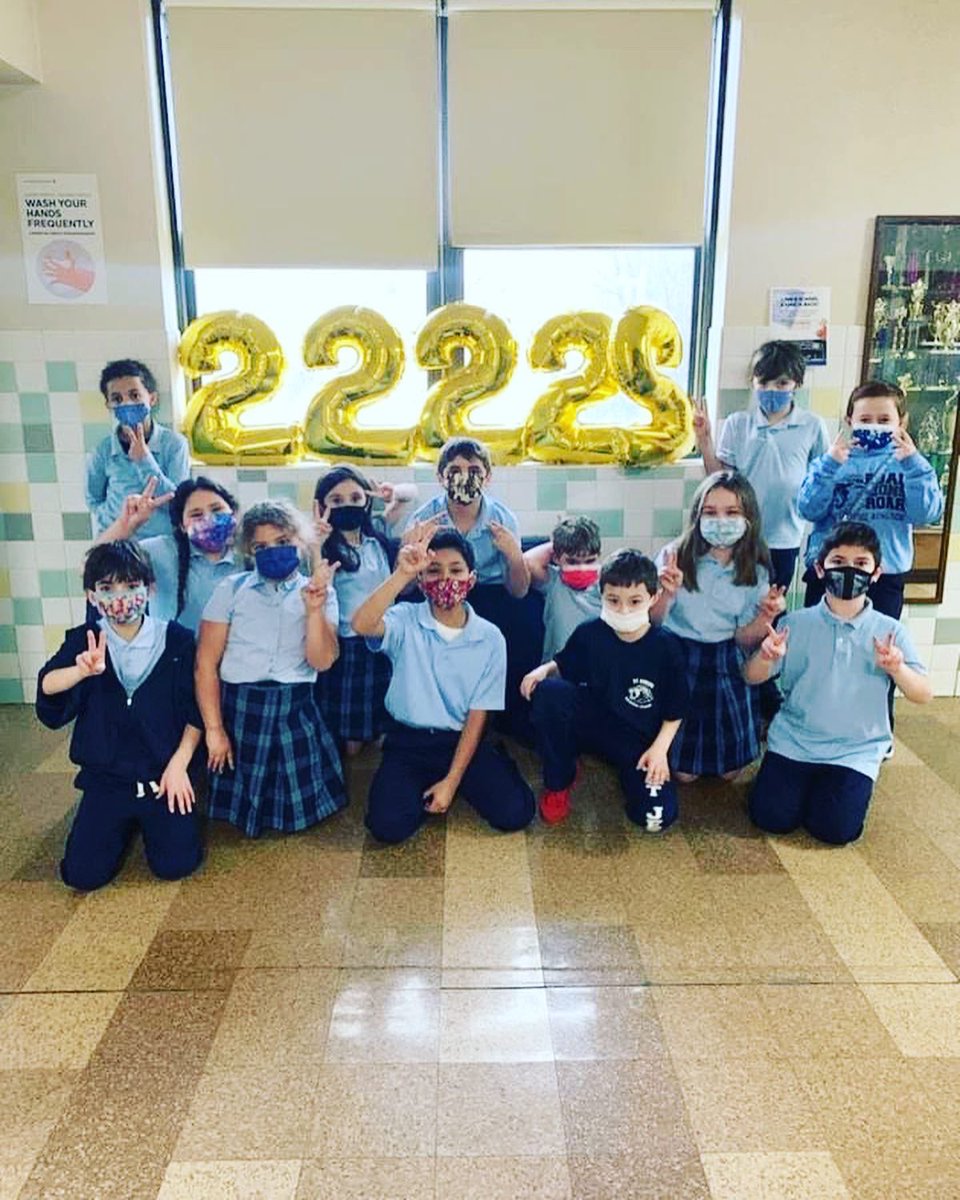 CatholicJerome's tweet photo. St. Jerome students had TWO much fun celebrating 2-22-22! From puzzles to math problems, writing prompts to movement, searching for pairs, 22:22 minutes of extra minutes of recess, and thinking about what their lives will be like when they are 22… https://t.co/hTAreHQvov