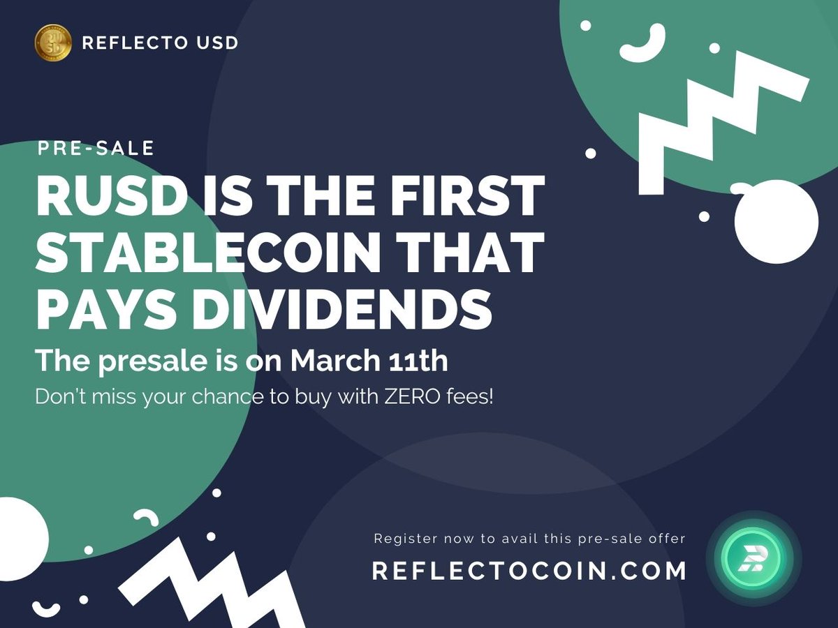 reflectocoin's tweet photo. Mark the date.
#reflecto #RUSD #ReflectoUSD https://t.co/s2vW0Tz8dO