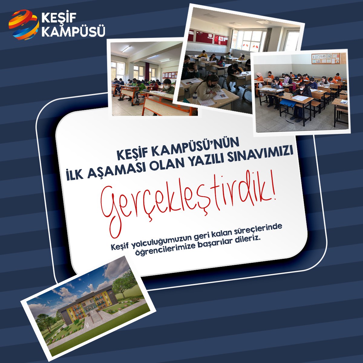 T3kesifkampusu's tweet photo. Beklenen gün geldi çattı ⏰ 
  
Gaziantep Keşif Kampüsü öğrencilerini arıyor 🔍 
 
Öğrenci seçiminin ilk aşaması olan Keşif Kampüsü Yazılı Sınavı, Gaziantep'teki tüm okullarımızda başarıyla tamamlandı 💫

#KeşifKampüsü #T3Vakfı https://t.co/DrDoHuchMq