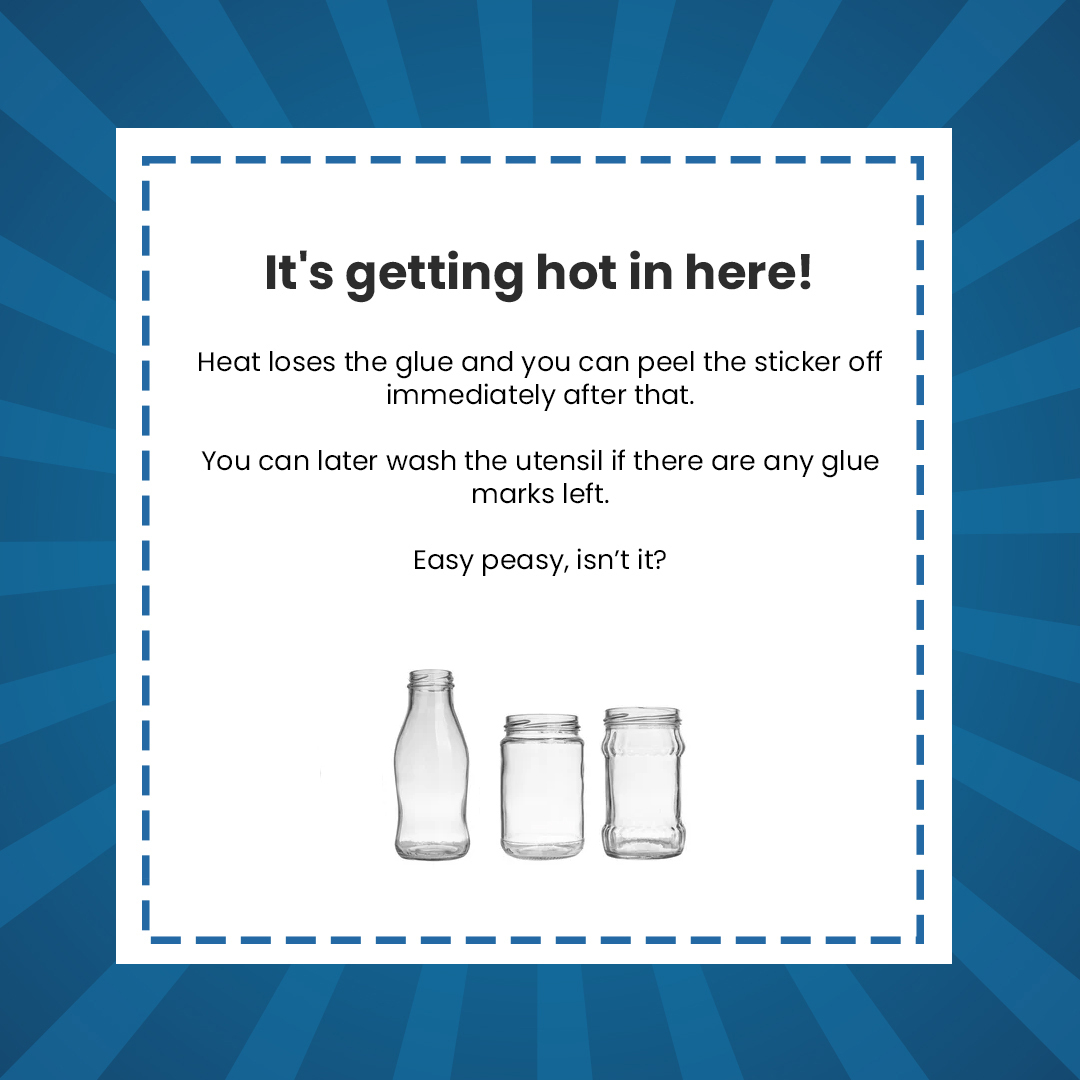 bigbasket_com's tweet photo. So you've collected a whole lot of glass jars to reuse but those stubborn, pesky labels just won't come off?
Worry not, because fortunately, removing jar labels is simple, and you don't even need any fancy equipment to do so.
#bigbasket #WednesdayWisdom #JarLabels #DailyHacks https://t.co/e5lNV8jNfd