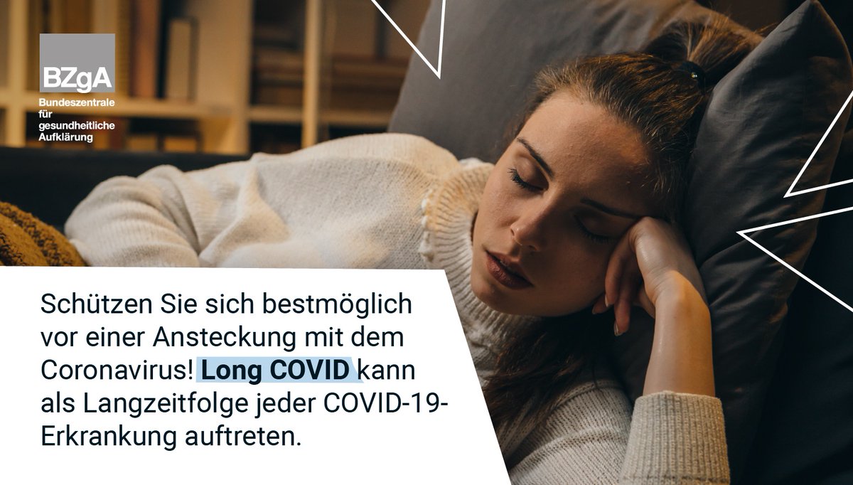 #LongCOVID umfasst gesundheitliche Langzeitfolgen nach einer Ansteckung mit dem #Coronavirus & kann jede infizierte Person treffen. Schützen Sie sich bestmöglich: #Corona-Schutzimpfung, #AHA+L+A-Formel, Kontakte einschränken #BZgA-Infos: www.infektionsschutz.de/coronavirus/basisinformationen/long-covid-langzeitfolgen-von-covid-19/

BILD: eine Frau lieg erschöpft auf dem Sofa