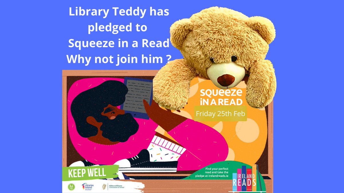 LaoisLibraries's tweet photo. The Library Teddy has pledged to squeeze in a read this #IrelandReads day Friday Feb 25th join him by registering here https://t.co/qQk89xZ9pK Lets get the country reading😊
#squeezeinaread #libraryteddy #laois #librariesireland https://t.co/RHpYnMjbzu