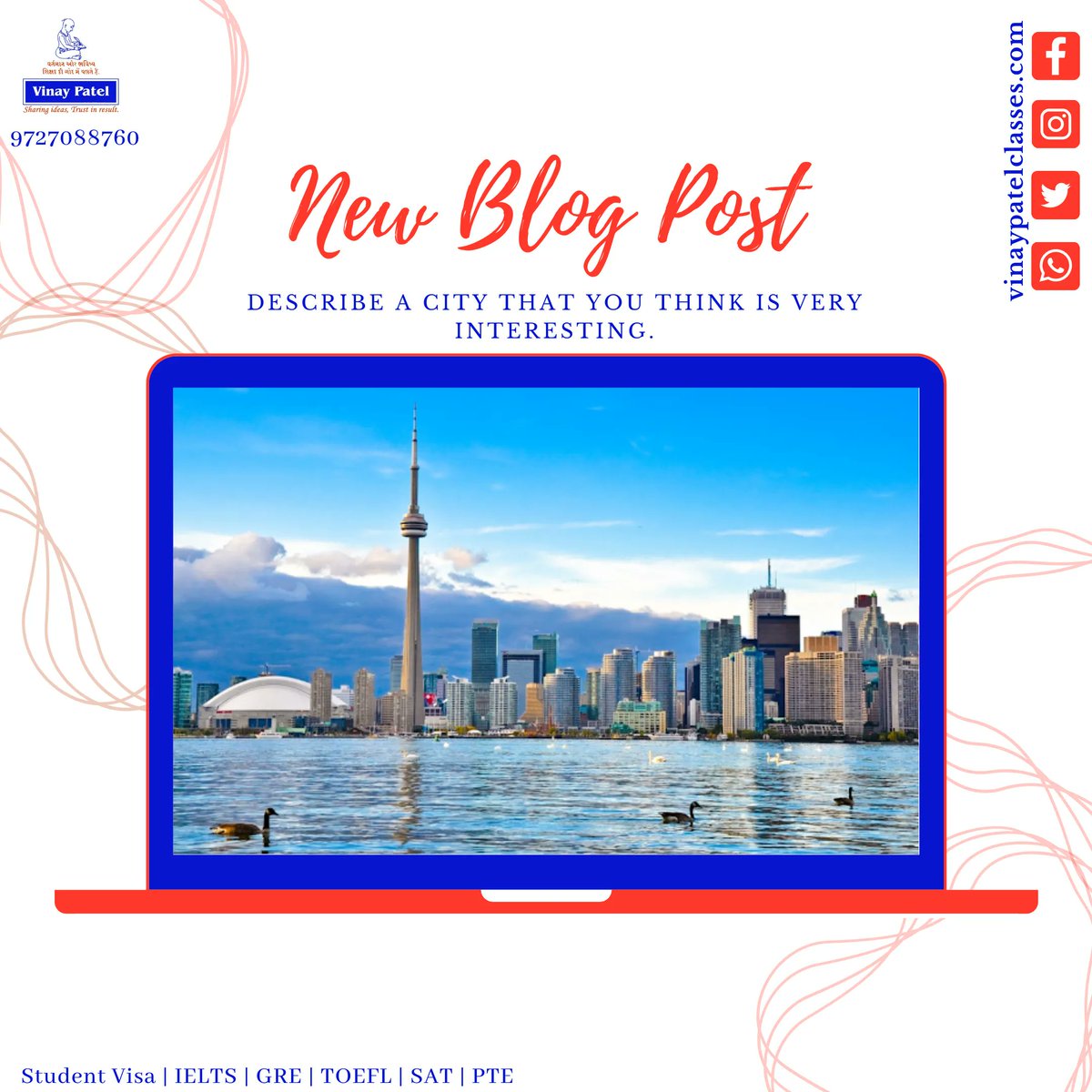 Recent IELTS speaking topic!

blog.vinaypatelclasses.com/2022/02/descri…

#ieltspreparation #ieltscoaching #studyabroad #studyincanada #vinaypatelclasses #internationaldegree #studentvisaconsultant