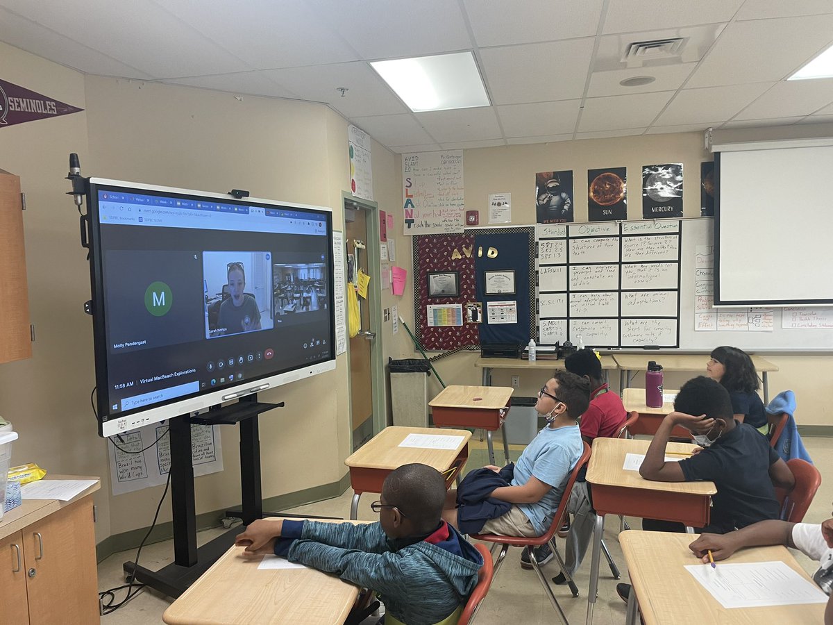 MrGretzinger's tweet photo. We had a blast yesterday on our MacBeach Virtual Field Trip! The students loved learning about all of the different bird adaptations (except the woodpecker tongue which is terrifying!) @PBCSDScience @evacwynar https://t.co/TU3s5nAKUR