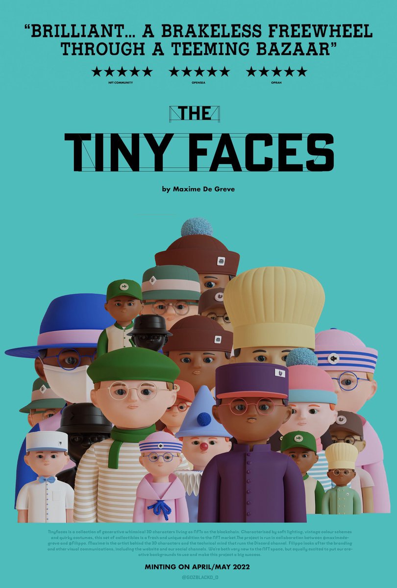 gozblack0_0's tweet photo. When I saw @TinyFacesNFT inspired by Wes Anderson I immediately connected with the project.✨ So, I wanted to represent our common interest with this design. Hope you like it! @MaximeDeGreve @FChiumiento https://t.co/LVpzWYUv56