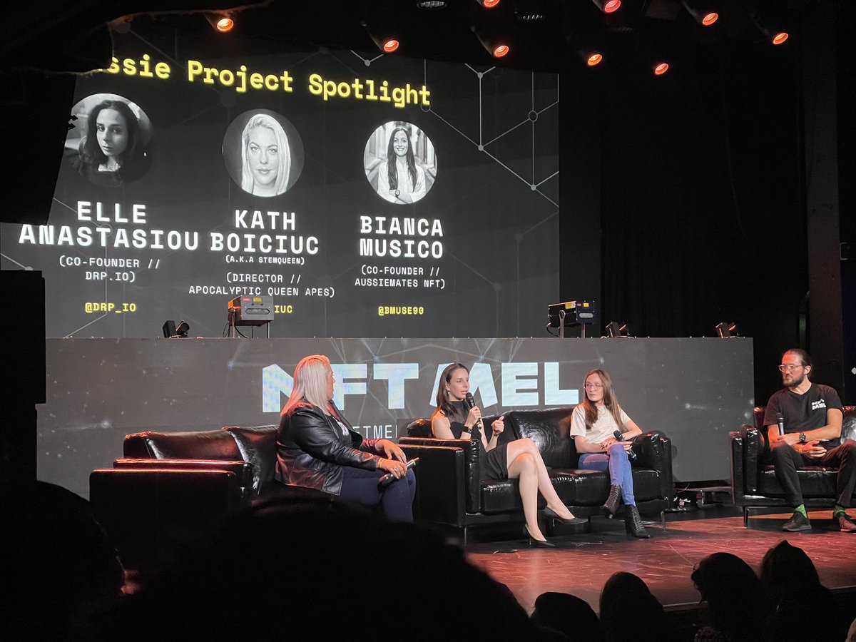 shdw_gallery's tweet photo. Thank you for having us @NFT_MEL 

Great to share the stage with @kboiciuc @AussieMatesio 🦘 https://t.co/fYy74OJbNC