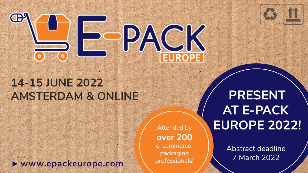 ecommercepack's tweet photo. Don't miss out on your chance to speak at #EPACKEurope 2022 this June! Submit your abstract before Fri 7 Mar for the chance to over 200 #ecommercepackaging experts & professionals https://t.co/xOxNH6pqO1 #epack #ecommerce #packaging #ecommpackaging #ecommercepack https://t.co/h44WUP4UQ8