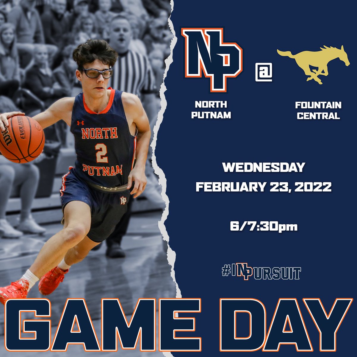 NorthPutBball's tweet photo. We wrap up the regular season today on the road!
📆: Wed, Feb 23, 2022
🆚: Fountain Central
🕢: 6pm/7:30pm
📍: Fountain Central HS
📺 Free: https://t.co/INR0CBun5G
#iNPursuit
@NorthPutCougars @NorthPutnamHS https://t.co/ZaYhIEj3W5