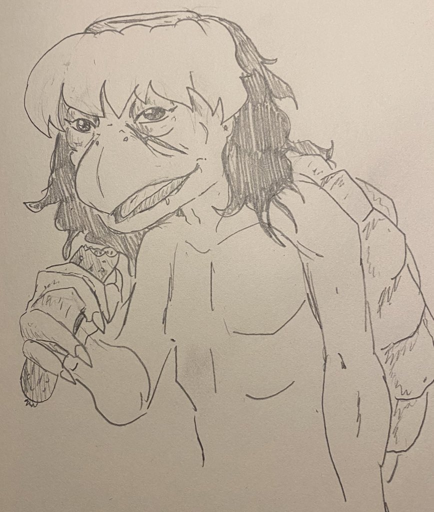 sonofblaine's tweet photo. Morning doodle. Akiko as a kappa. https://t.co/Rg8ZFlczJw
