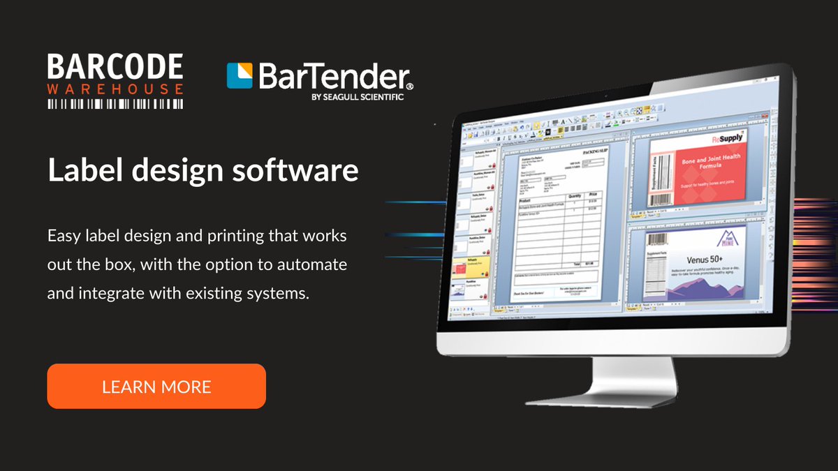 Barcode_UK's tweet photo. A full solution for your labelling needs ✔
BarTender by @SeagullSci label design software offers easy label design and printing that works out the box.
Learn more 👉 https://t.co/C8F3mHlZMz
#barcodelabels #labelprinting #labeldesign #labelling #enterprisetech https://t.co/1dpIYKwzpN