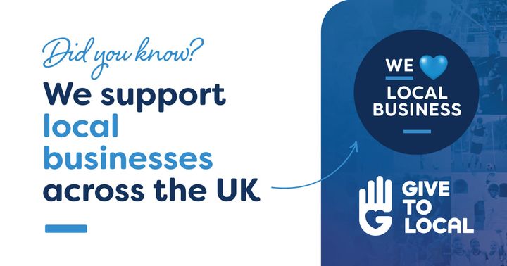 DID YOU KNOW? | We support local businesses

Like sports clubs, local businesses are vital to communities in the UK.

We’re proud to support local businesses by connecting them to larger customer bases through the GiveToLocal community.

For info, visit: givetolocal.com