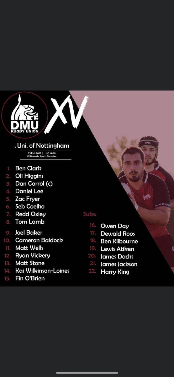 De Montfort University RUFC (@dmu_rufc) on Twitter photo The #DemonRangers are back in action after a couple weeks of cancelled games! Today the boys travel the short trip to <a href="/_unruc/">UoN Rugby Union Club</a> looking for a better return than the 62-7 loss from earlier in the season! Kick off 2pm The #DemonRangers are back in action after a couple weeks of cancelled games! Today the boys travel the short trip to <a href="/_unruc/">UoN Rugby Union Club</a> looking for a better return than the 62-7 loss from earlier in the season! Kick off 2pm