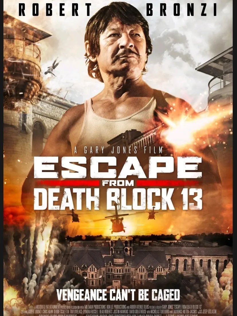 BadMovieCult's tweet photo. Bronzi is at it again! Looking like Bronson & acting like a lump of wood.
Far too much green screen & CGI for my liking in an action movie & they overshot the 90 minute rule.
An action story that's been done better before.
#deathblock13 #escapefromdeathblock13 #Charlesbronzi https://t.co/mYlCGOXRm8