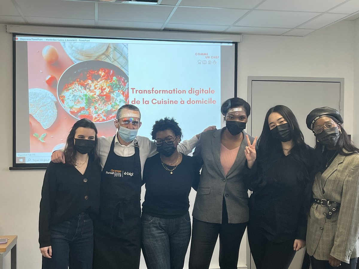 ArnaultChatel's tweet photo. Après midi gourmand pour les PT3 du @MBADMB @EFAP_ @HUBInstitute avec la masterclass de #transfonum de la cuisine à domicile
Follow #commeunchef #mbadmb https://t.co/4sKSSvo2G0