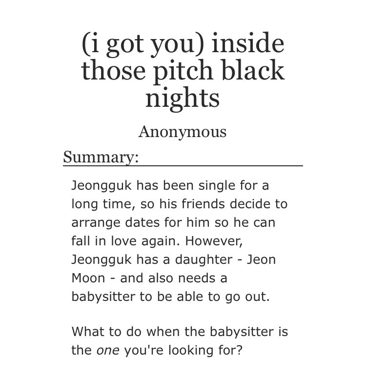 BTSDILFFEST's tweet photo. 🍒 (i got you) inside those pitch black nights | Completed | 10.4k

➖pairing: jungkook &amp; jimin;
➖tags: DILF jeon jungkook, babysitter/baker park jimin, porn without plot, mutual pining, friends to lovers and more;
✅no archive warnings apply.

🔗https://t.co/AEnjCwGogJ https://t.co/Q8BzNWHVwx