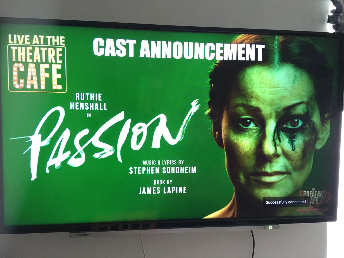 ShowCollectable's tweet image. Watching the cast announcement for @passionamusical @thetheatrecafe starring @RuthieHenshall 
#Sondheim