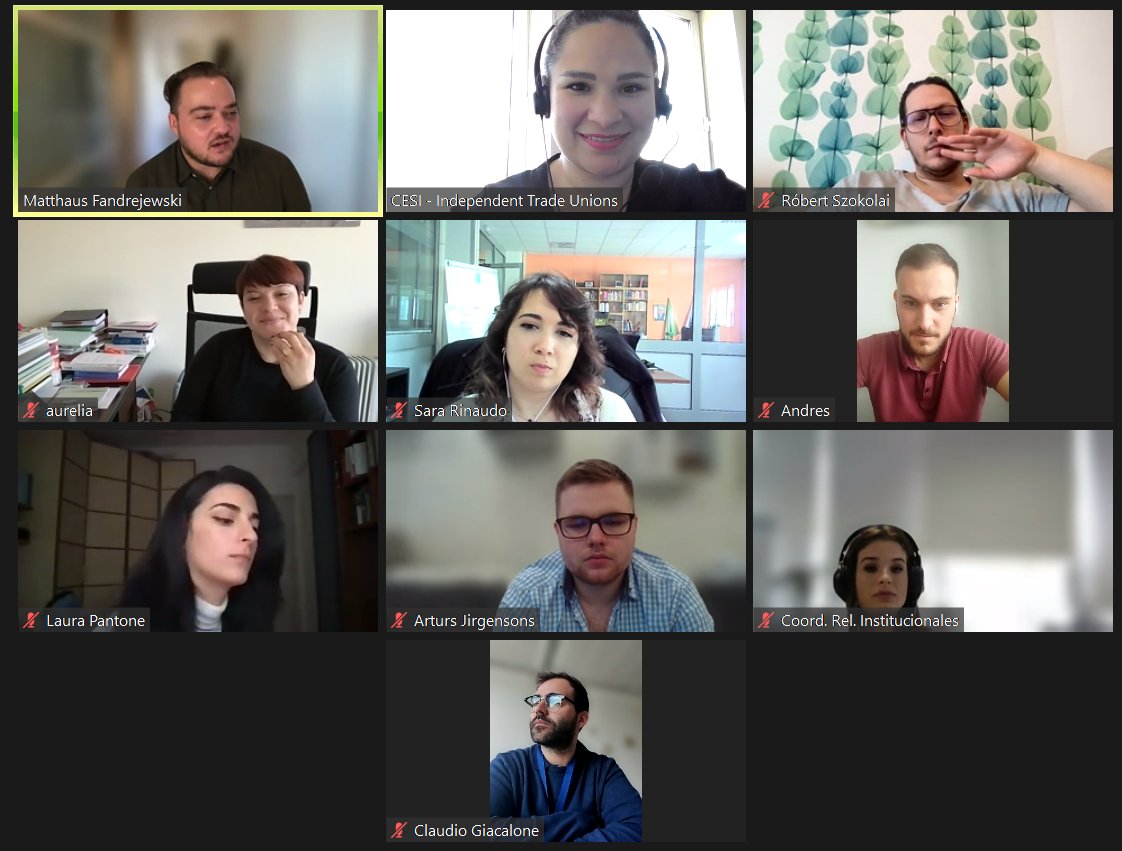 CESIunions's tweet photo. Happy to welcome youth workers representative for the @CESIYouth  board meeting &amp; to discuss new priorities, workplan and outreach for the months to come @AleDrivers 
@ConfsalFisals
@sne_cgfp
@lvipufda
 #interestrepresentation #qualityemployment #skills #futureofwork https://t.co/K6ooKB999n