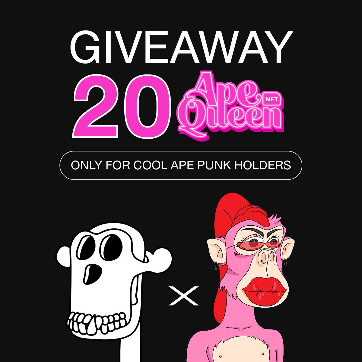CoolApePunkNft's tweet photo. We've really good partners 😍
@ApeQueenNft will randomly giveaway 20 NFTs for #CoolApePunk holders! 
.
To join...
📌Mint some CoolApePunk and Hold!
( Marketplace Link : https://t.co/7KpjUlHhmS )
📌Wallet snapshot in 12 hr.
.
#NFT #TERRA #LUNA $Terra $Luna @knowhere_art https://t.co/bPgWQrqHT4