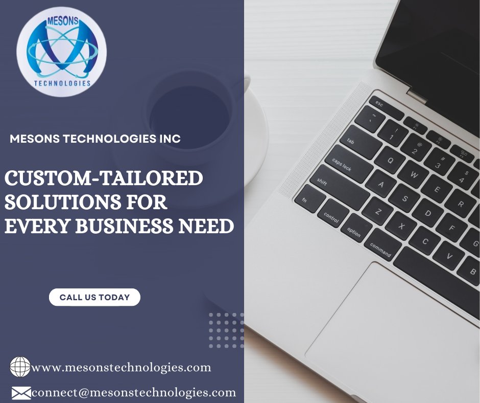 Mesonstechinc's tweet photo. Custom-tailored solutions for every business need. Share your requirements and we handcraft solutions that work.
Visit us at: https://t.co/qHPBTeEYxi
#ITCompaniesCanada #ITCanada #BusinessConsultancy https://t.co/Mkmfohgy7l