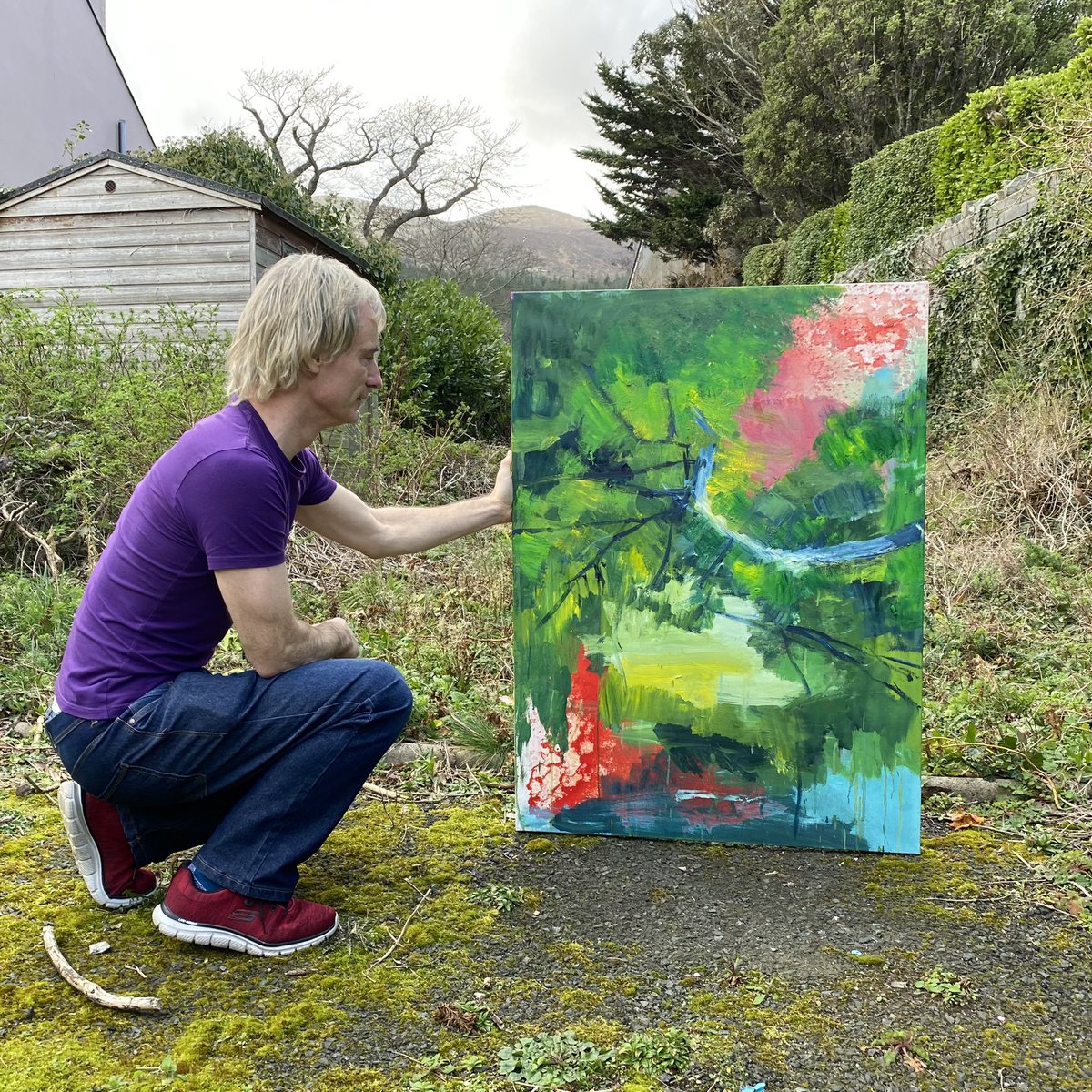 We are selecting works today for the upcoming solo show at <a href="/ArdsArts/">Ards Arts Centre</a> Centre in May 2022, looking forward to it #landscape #mournemountains #painting