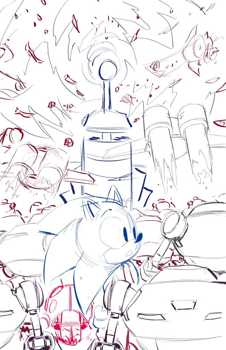 Here is the progress shots of IDW Sonic the hedgehog Issue 49 cover B!

Special thanks, as always, to @IDW_David_M and @rileysauruss  for the opportunity! 💕 