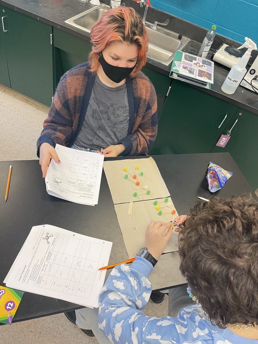 Ionic and covalent bonds with gumdrops! #middleschoolmontessori #apsisawesome #gunstonpride