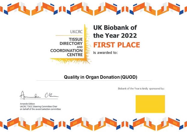 Congratulations @InQuod great achievement, a huge thank you to all our SNODS and NORS colleagues @NHSBT @NORS_work_trans and the generosity of our donor families who have made this possible! Well done everyone! #QUOD #Tissuebank #SNOD #NORS #donorfamilies