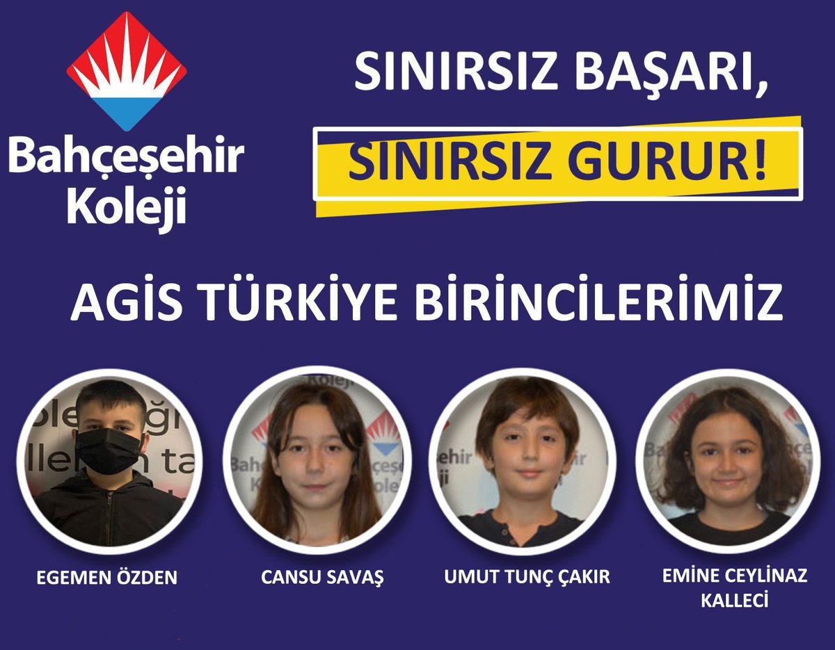Türkiye genelinde düzenlenen Agis deneme sınavının tüm sorularını doğru yanıtlayarak Türkiye Birincisi olan öğrencilerimizi tebrik ediyor, başarılarının devamını diliyoruz. 👏 🥇 <a href="/bahcesehir_k12/">Bahçeşehir Koleji</a>
<a href="/BK_Osmaniye/">Bahçeşehir Koleji Osmaniye Kampüsü</a>
🎯Hayal ettiğin geleceğe doğru yerden başlamak senin tercihin.