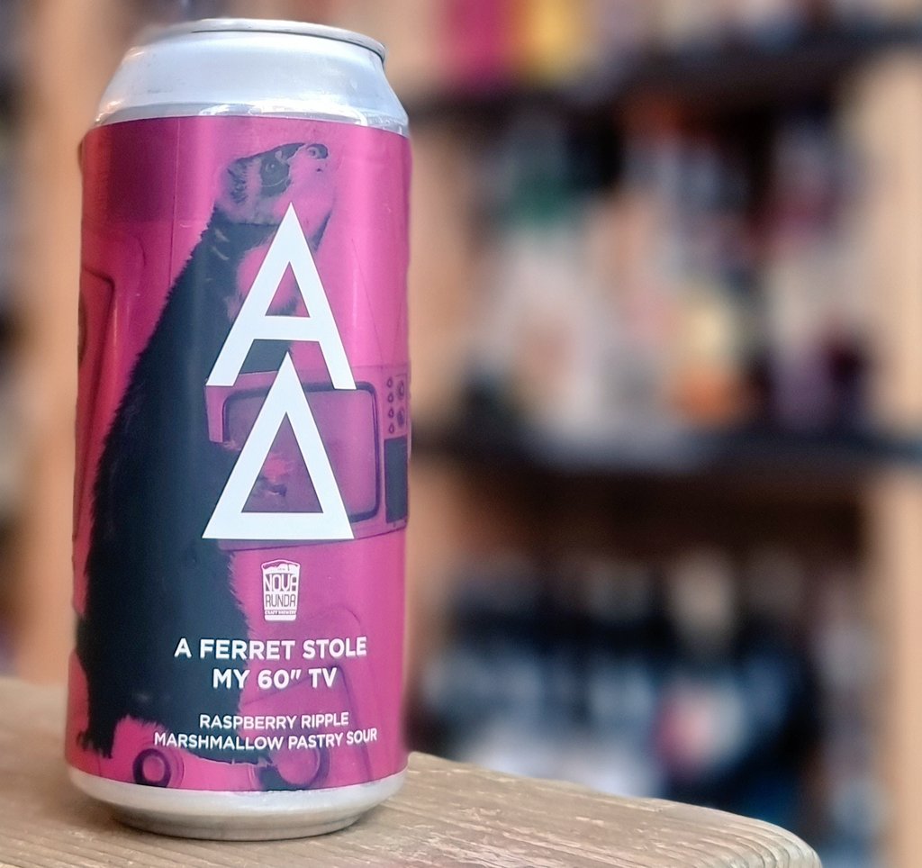 dexterandjones's tweet image. Probably the best beer name of all time!!!

#AlphaDelta 

A FERRET STOLE MY 60" TV - Impy Raspberry Ripple Marshmallow Pastry Sour 8%

Online and Instore now!