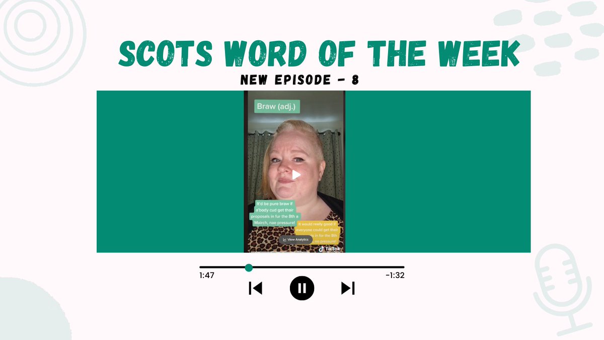 iPRES_conf's tweet photo. It's WEDNESDAY 🎉 And that means it's Scots Word of the Week time with @SharonMcMeekin on #TikTok: https://t.co/mB0mSWFmXk

And 'nae pressure' but the deadline for #iPres2022 contributions is 8 March ....

#Braw
#learningScottish #Glasgow
#ScotsWordOfTheWeek https://t.co/A64Kl0bBvm