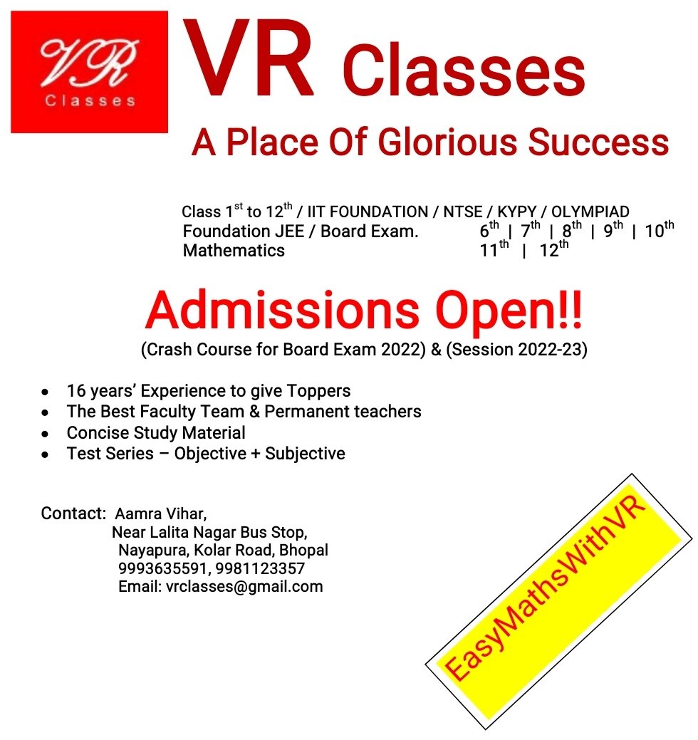 VR_Classes's tweet photo. #CrashCourse
#cbseterm2 
#BoardExams2022 
#Mathematics
#tutor
#coaching 
#class10th 
#class12th
#EasyMathsWithVR https://t.co/bqesxsNZOS