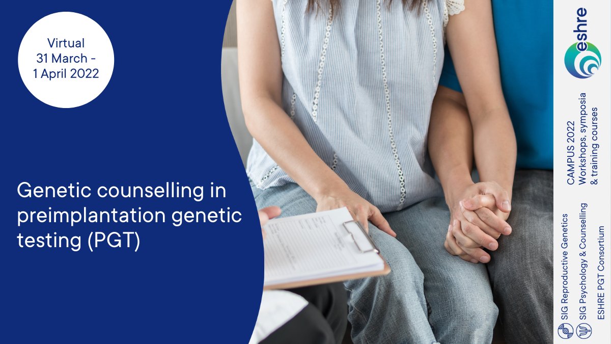 ESHRE's tweet photo. 🙌 Register now for this Campus Workshop to learn the basic and advanced concepts of genetic counselling in PGT.
👉 https://t.co/At49C6d9nk
#ESHRECampus #PGT #ReproductiveGenetics #Counselling https://t.co/FixaIrNdOa