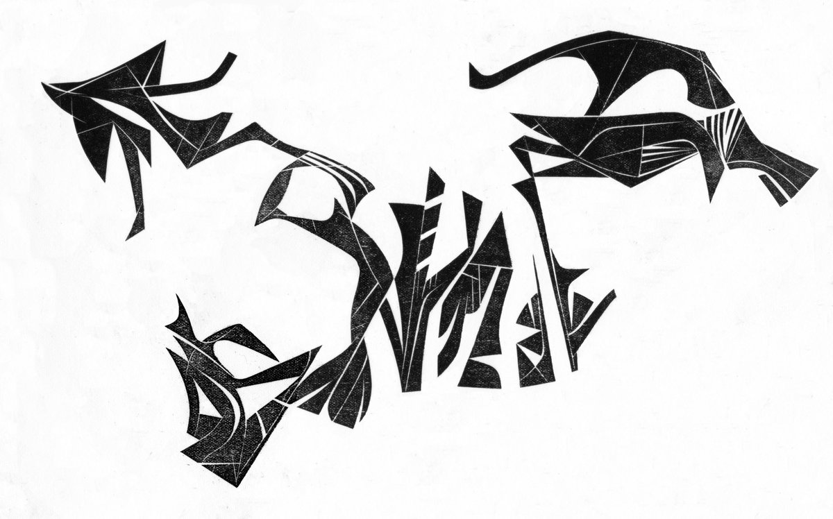 Birds II
Woodblock print
