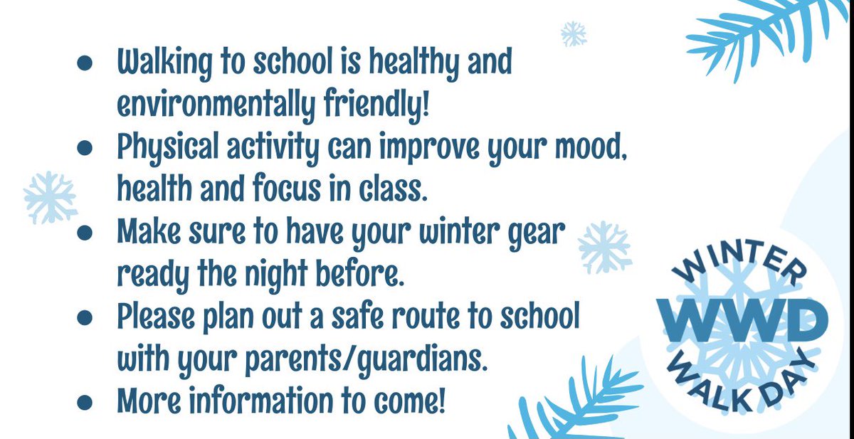 ATTENTION ECO BEARS! 🐻🌎 Monday February 28 <a href="/StBernardDPCDSB/">St. Bernard of Clairvaux</a> will be celebrating #winterwalktoschoolday. Get your winter gear ready as we prepare to walk to school instead of driving. Join us in making more eco friendly decisions.