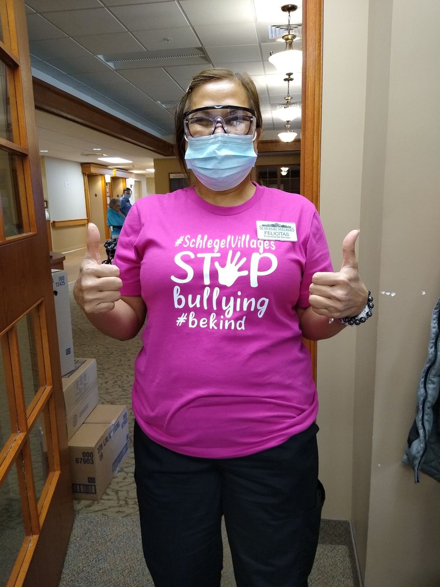 Taunton_Mills's tweet photo. National Pink Shirt day first started in Nova Scotia back in 2007, when two high school students wore pink in support of a male student who was bullied for wearing a pink shirt. Each year, The Village also shows support for the movement.  #TauntonStrong #BeKind https://t.co/Bfru2h6rmH