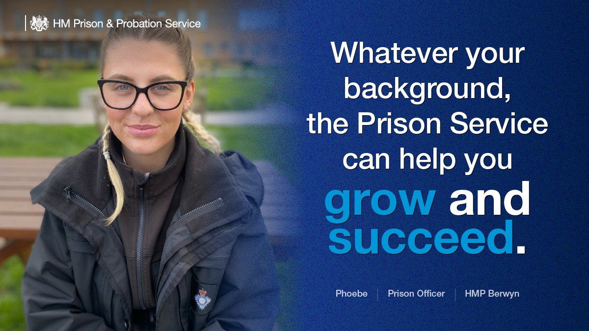 hmpps's tweet photo. "Every day is different, you get to know the prisoners who are allocated to your wing."

Prison officer Phoebe joined @OfficialBerwyn 3 years ago. Before joining the service, she completed a course in public services at college &amp; worked as a waitress. 

https://t.co/7JyTYfnrwo https://t.co/2veu9PAKTB