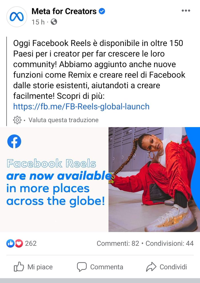 VFla's tweet photo. I Reel sono disponibili su #Facebook 
#Meta https://t.co/RKmktAhpHl