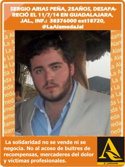 _LaAlameda's tweet photo. #Tebuscamos Sergio Arias Peña, 25 años, 11/7/14 #Guadalajara #Jalisco #911 https://t.co/yLBSzY2vpJ