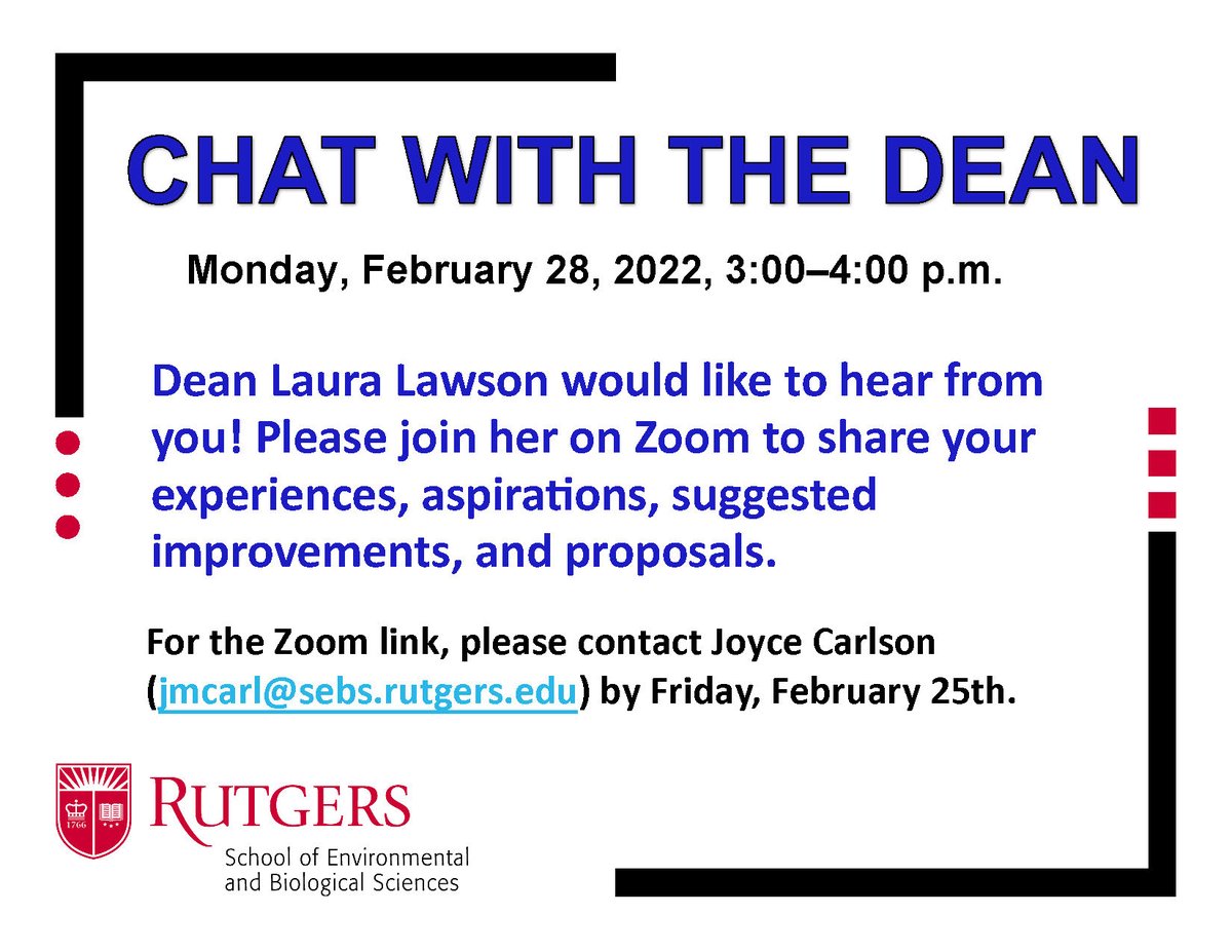 Chat with the Dean on Monday February 28!