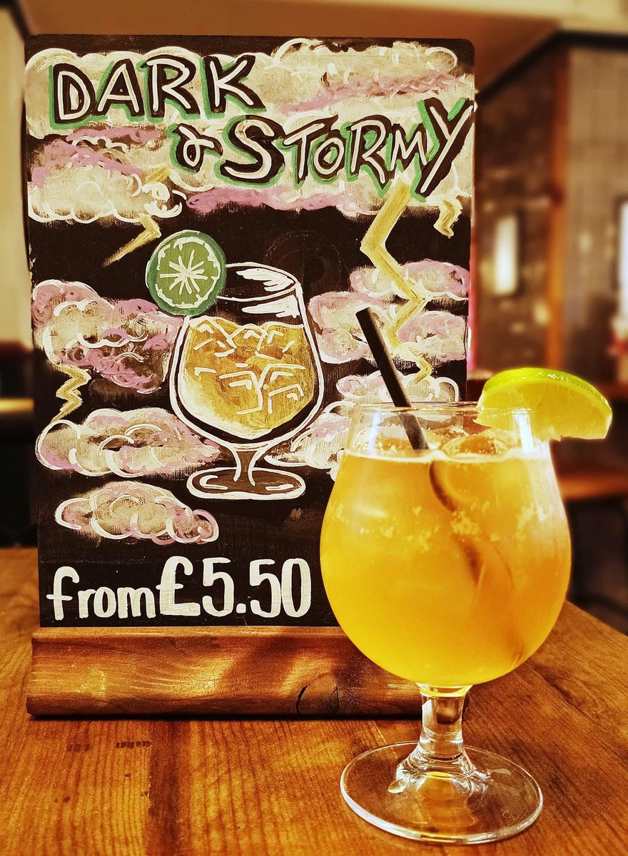 Dark &amp; Stormy ⚡ Your choice of dark rum mixed with ginger beer 🍹